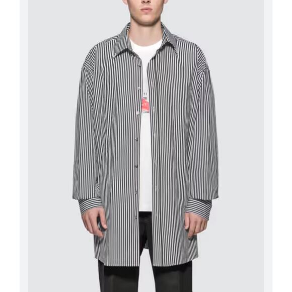 Maison Margiela Line 10 Oversized Striped Shirt Black/White Men’s US S (EU 38) - Picture 6 of 16